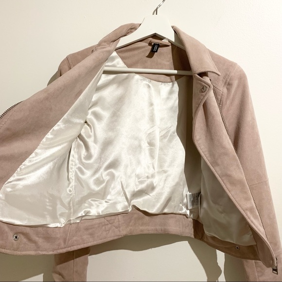 H&M DIVIDED Biker Jacket Imitation Suede - Picture 9 of 10